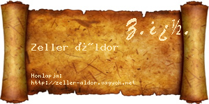 Zeller Áldor névjegykártya
